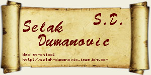 Selak Dumanović vizit kartica
